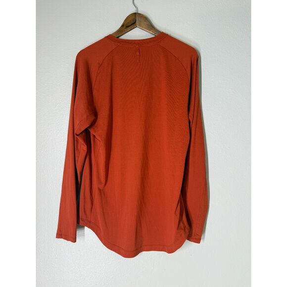 Lululemon Mens Vented Orange Long Sleeve Shirt Sz S Athletic Running Performance - Picture 5 of 9